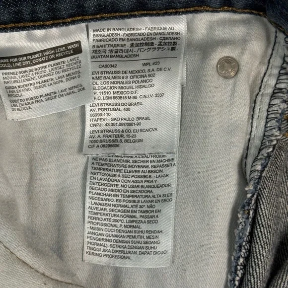 Levi's 559 Relaxed Straight Jeans Mens 42x27 Dark Wash Denim Blue Pants - Picture 11 of 16